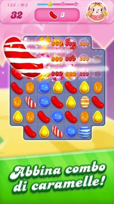 Livello di un gioco puzzle con combinazioni di caramelle